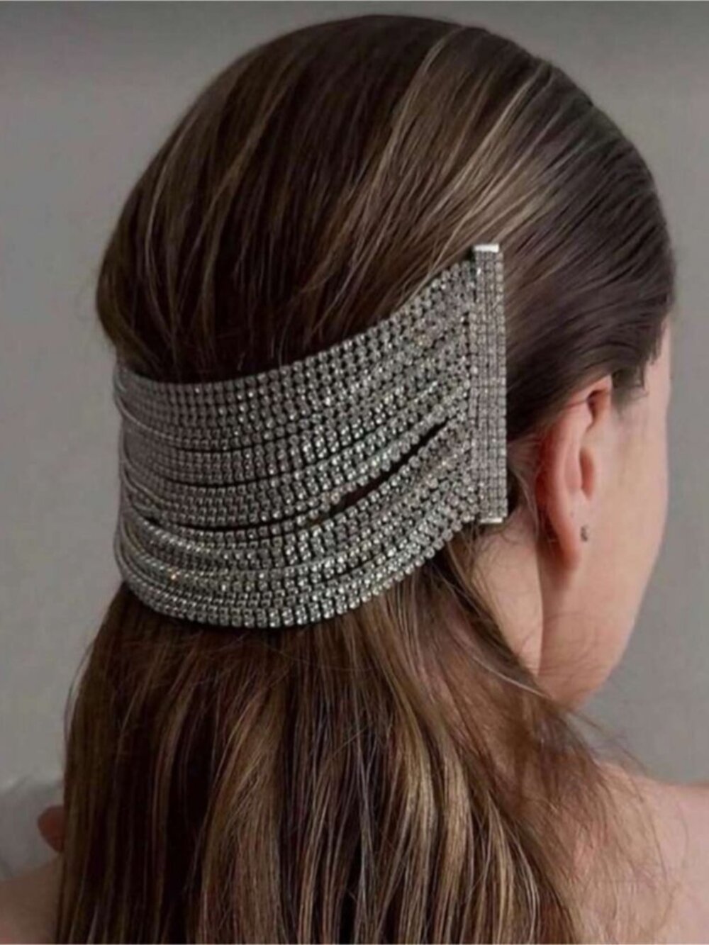 Trending! Silver Rhinestone Hair Chain Clip Wedding Festival
